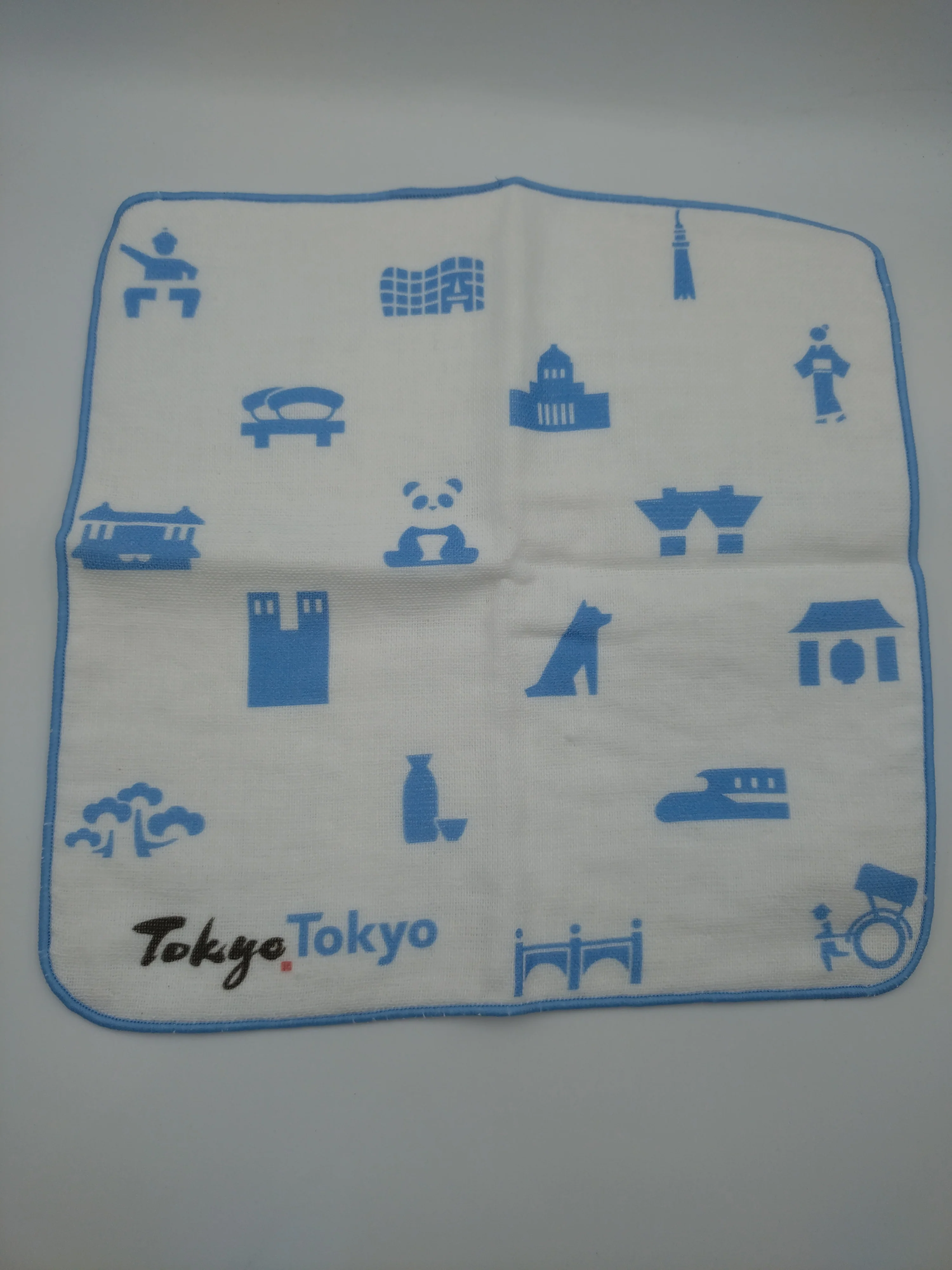 東京ピクトグラムハンカチ (水色) / Handtuch TOKYOPictogram Skyblue